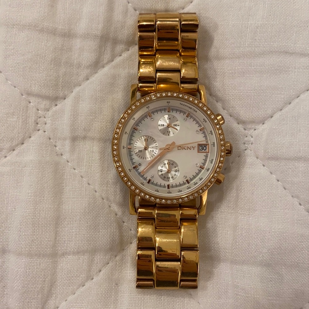 DKNY Gold/Mother of Pearl Watch